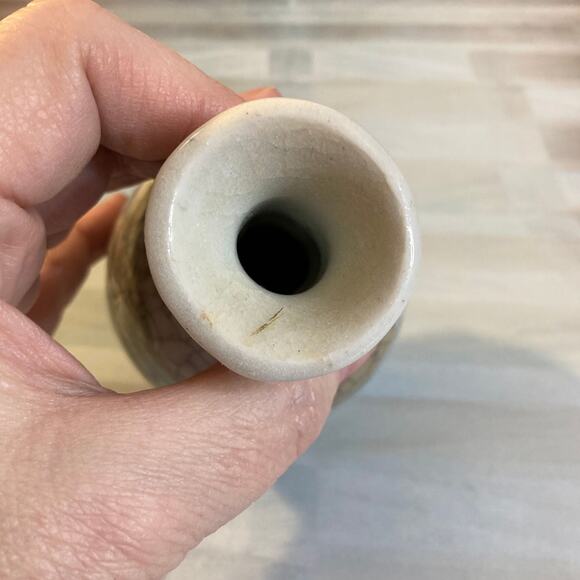 Vintage 70s Artisan Small Weighted Marbelized Bud Vase Ohio Made - Picture 3 of 4